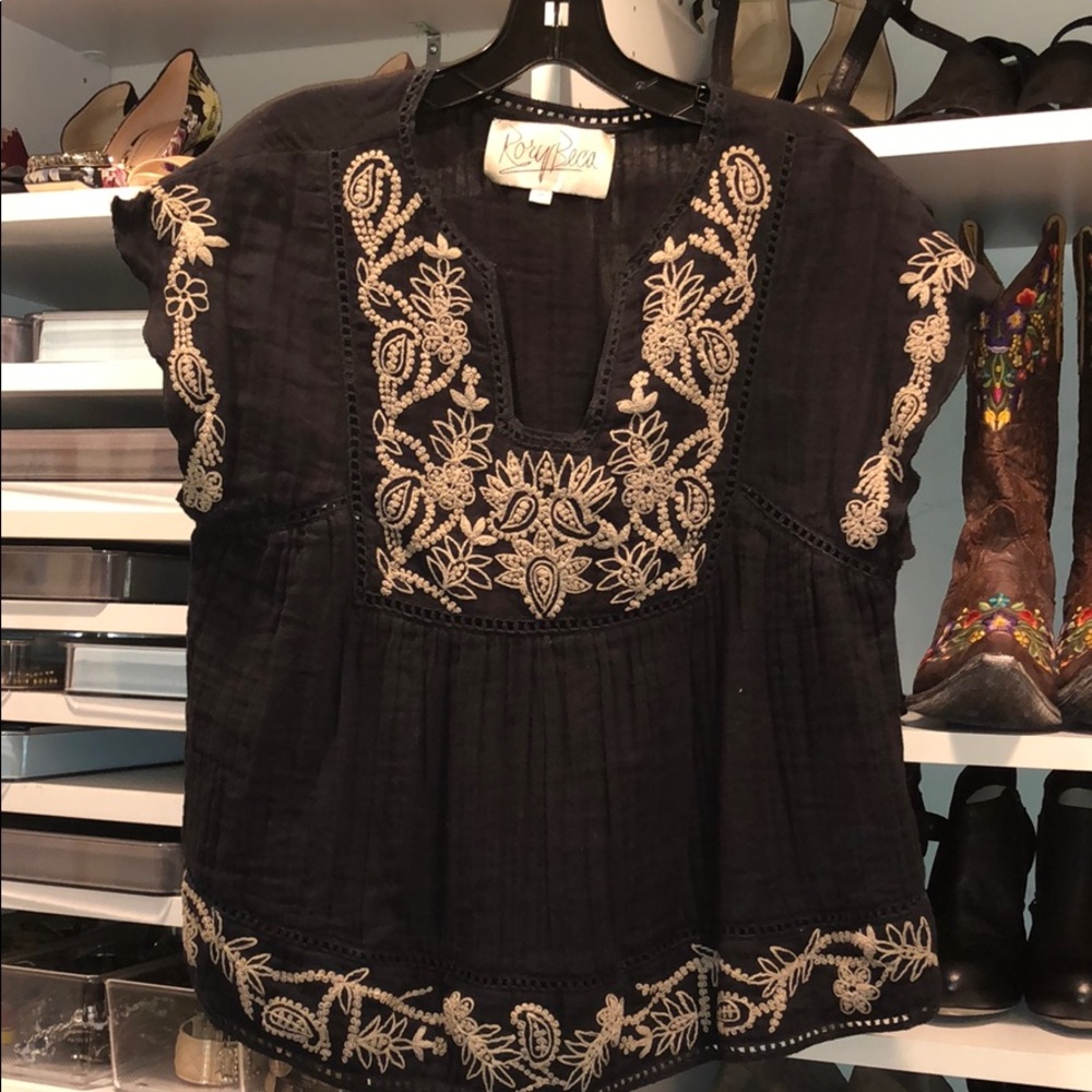 Rory Becca Bohemian Black Blouse